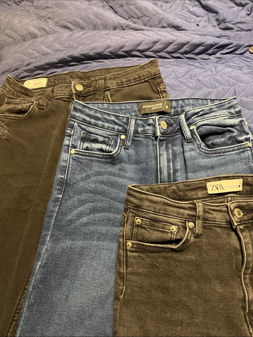 Just Black Women's Skinny Jeans - Black and Blue Wash